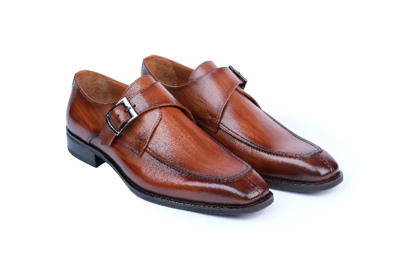 polished black dress shoes-Tremont Hand Painted Monk Strap