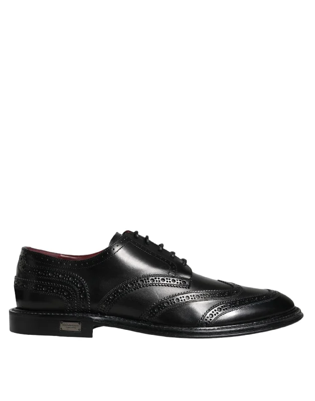 designer formal shoes for men-Dolce & Gabbana  Leather Oxford Wingtip Formal Men's Shoes