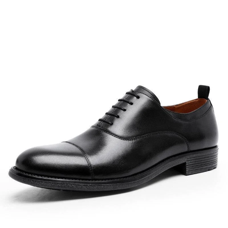 sleek formal shoes for men-First Layer Cowhide Gradient Upper Lace-up Men's Shoes