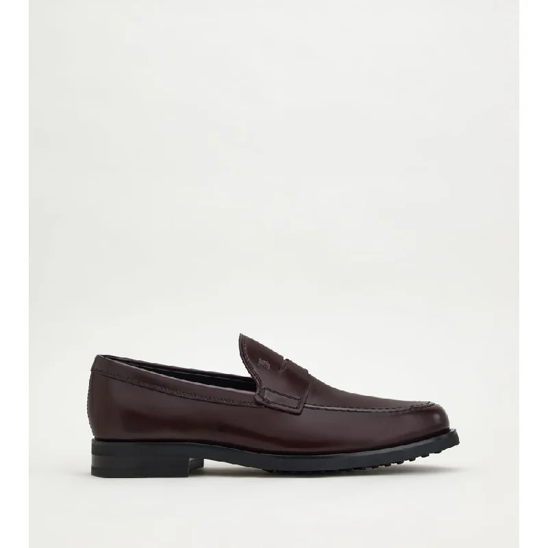 men’s brown formal shoes-Loafers in Leather