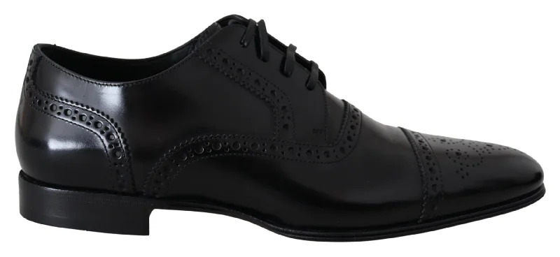 business formal shoes for men-Dolce & Gabbana Elegant  Leather Formal Derby Men's Shoes