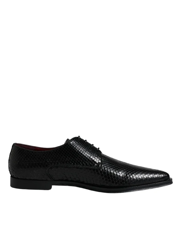 dress shoes with elegant shine-Dolce & Gabbana  Leather Derby Formal Dress Men's Shoes (Pre-Owned)