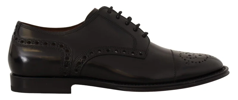 men’s dress shoes with cushioned soles-Dolce & Gabbana Elegant Wingtip Oxford Formal Men's Shoes