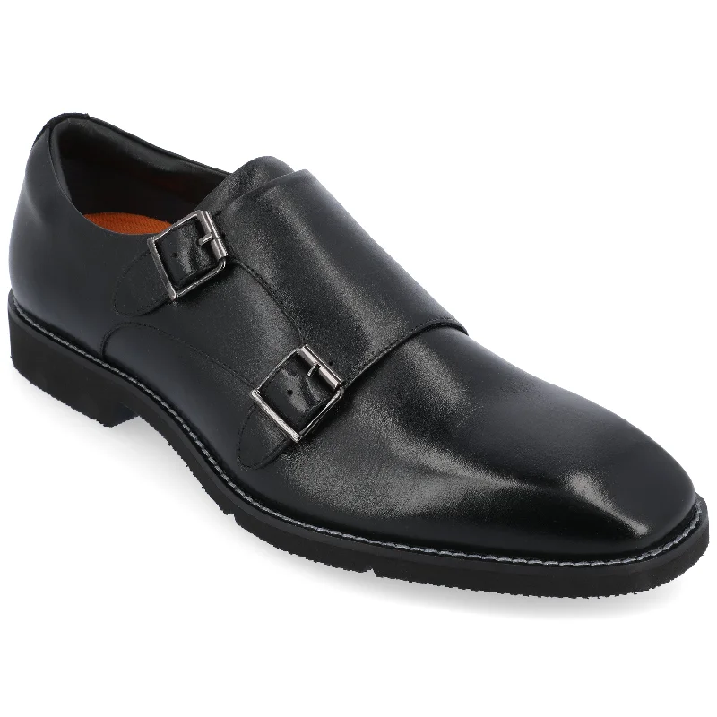 modern dress shoes for men-Thomas & Vine Artemis Chisel Toe Double Monk Strap