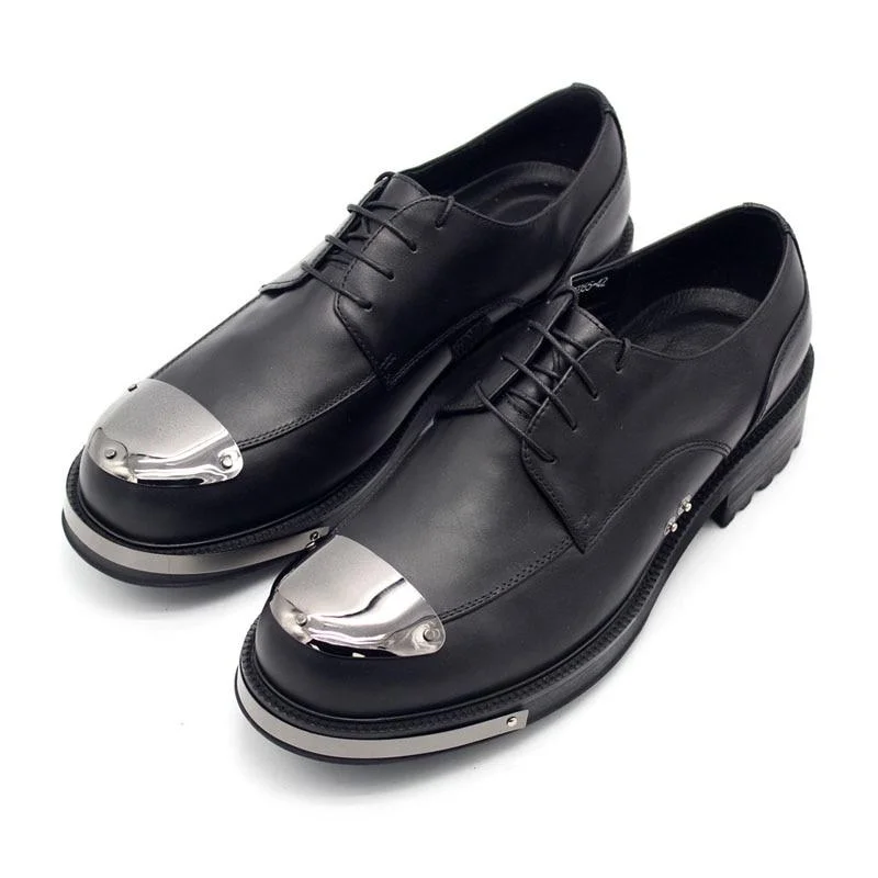 formal dress shoes for men with comfort-Casual Handmade Height Increasing Platform Leather Shoes for Men