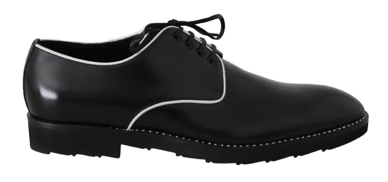 comfortable formal shoes with arch support-Dolce & Gabbana Elegant  Leather Derby Dress Men's Shoes