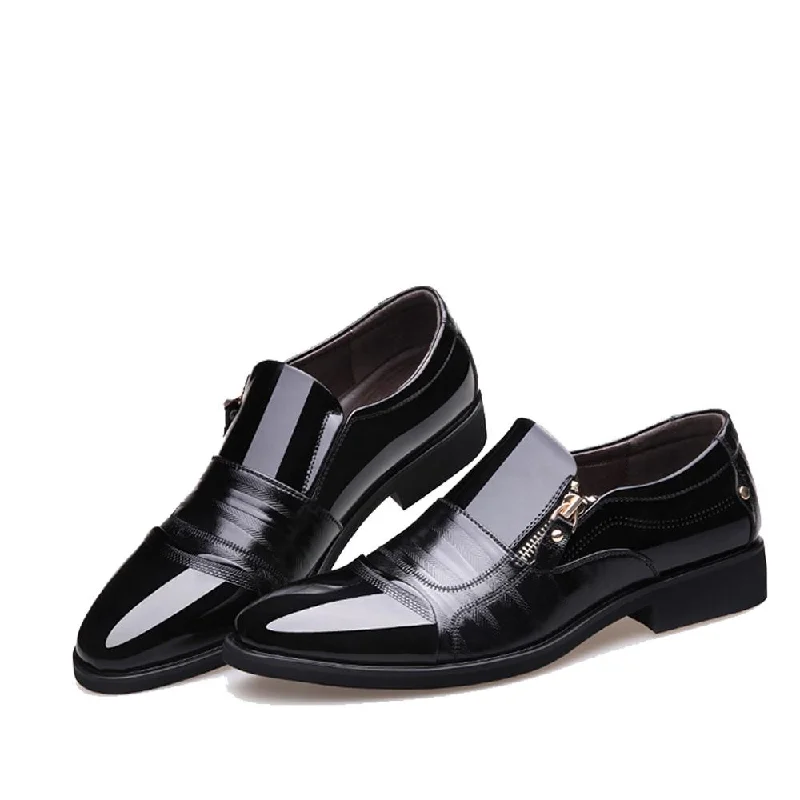 men’s formal shoes with patent leather finish-Spring Fashion Oxford Business Style Men's Synthetic Leather Shoes