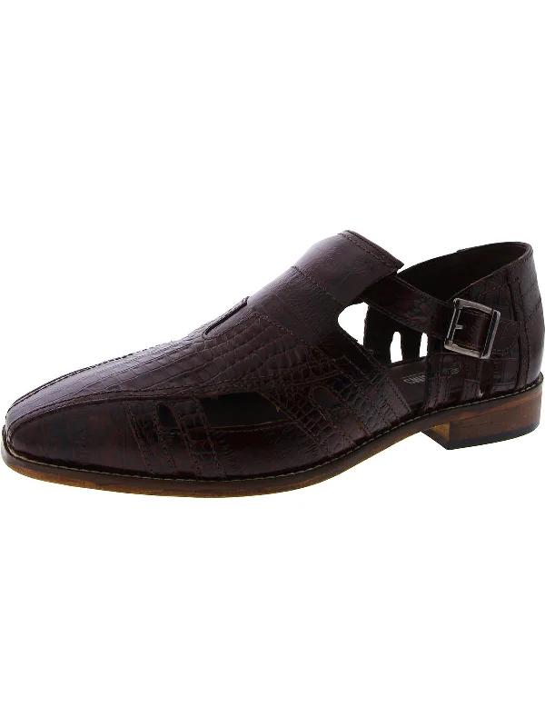 trendy oxford shoes for men-Calvino  Mens Leather Slip On Oxfords