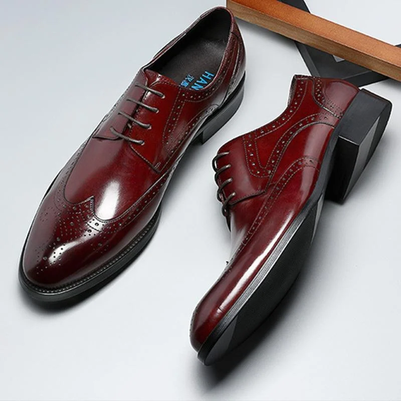 affordable oxford shoes for men-Men's Formal Oxford Shoes with Solid Pattern and Pointed Toe