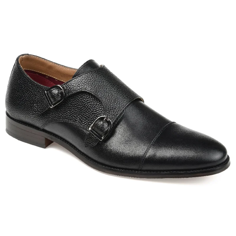 men’s dress shoes for casual wear-Thomas & Vine Calvin Double Monk Strap Dress Shoe