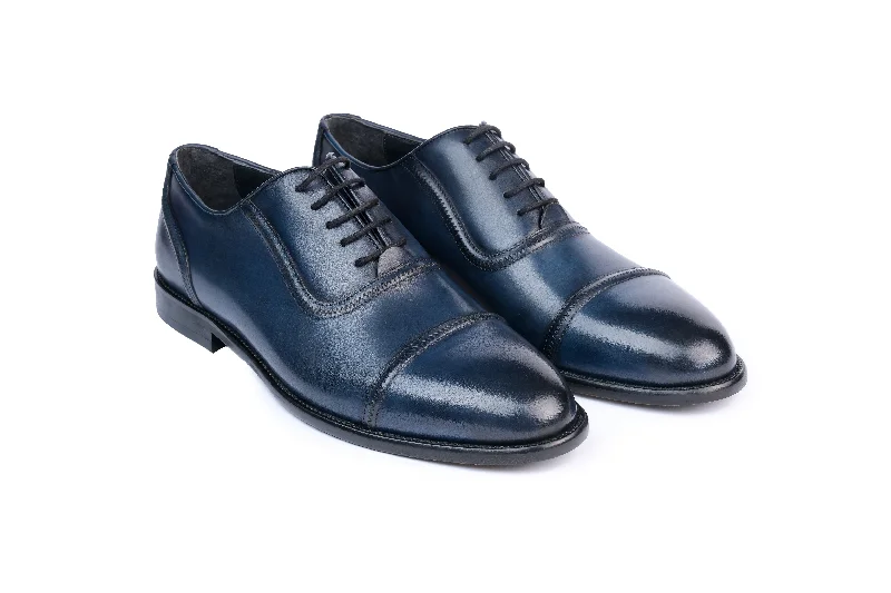 men’s dress shoes with slim profile-Bowery Cap Toe Oxford Dress Shoes