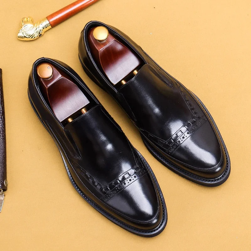 men’s dress shoes with comfort-Men's Casual Genuine Leather Soft Commuting Designer Luxury Dress Shoes