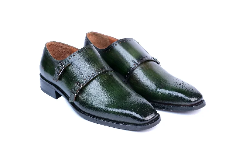 men’s dress shoes with traditional design-Dorchester Hand Painted Double Monk Strap