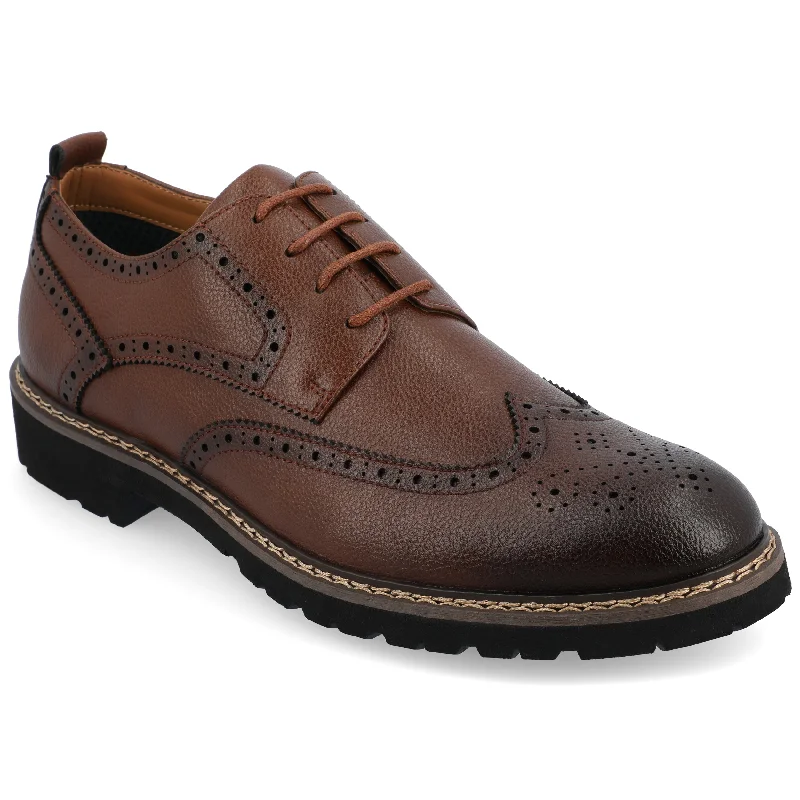 leather loafers for men-Vance Co. Campbell Wingtip Derby