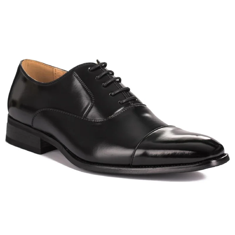 formal dress shoes for men with comfort-Gino Vitale Lace-up Cap Toe Dress Shoes