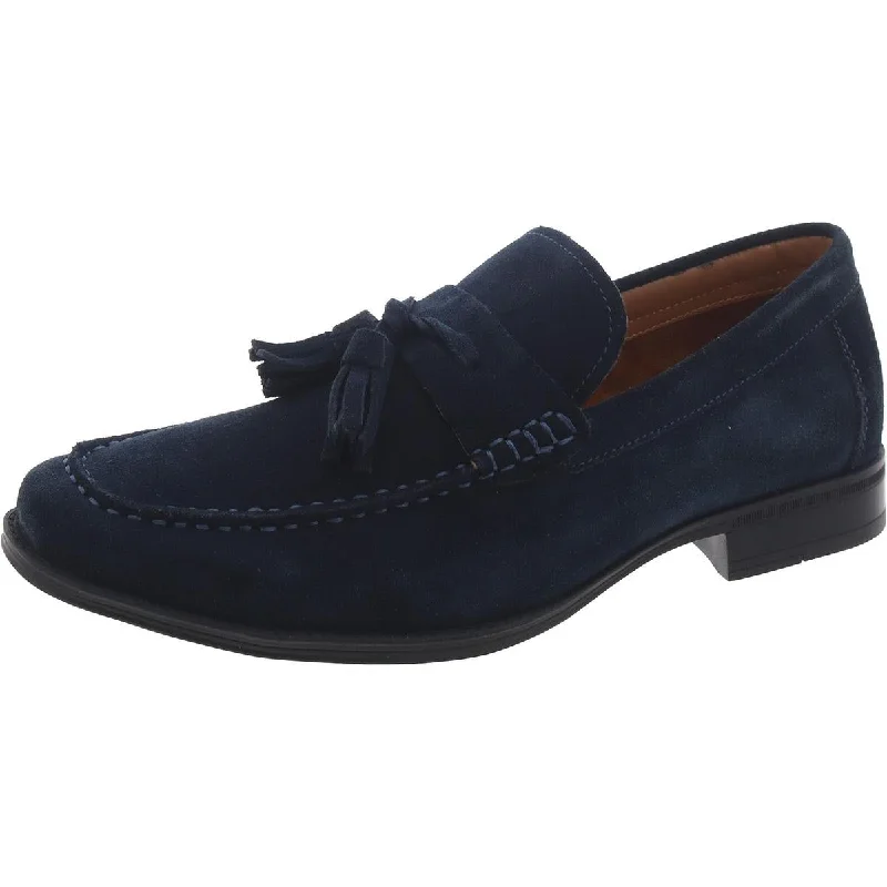 trendy dress shoes for men-Mens Suede Tassel Loafers