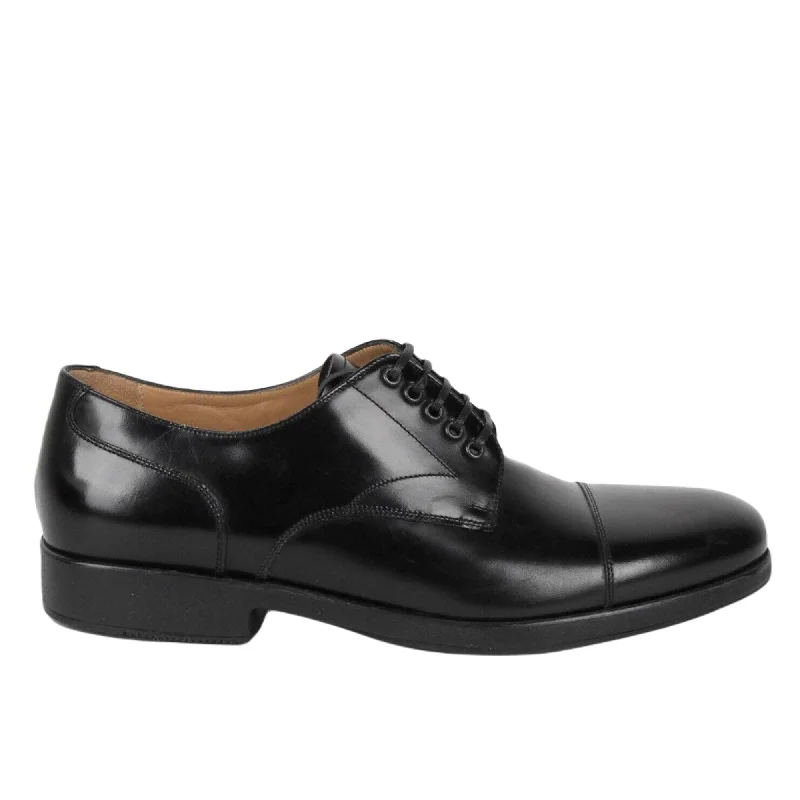 men’s formal shoes-Ferragamo Larry Men's Lace Up Shoes Black