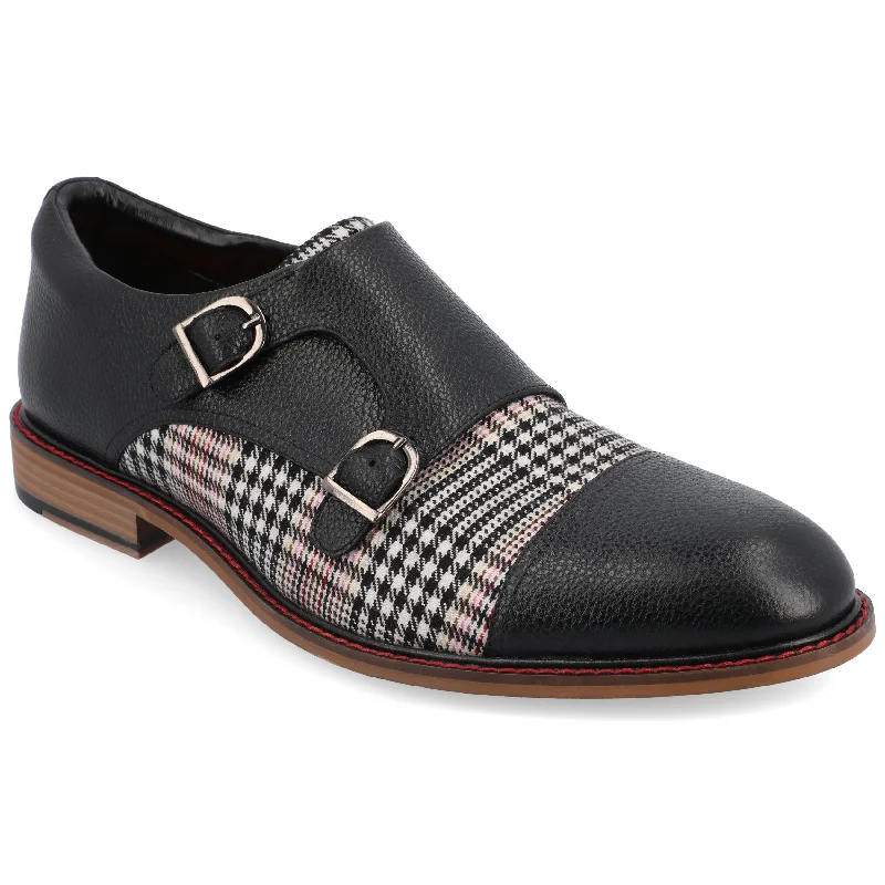 formal shoes for men with arch support-Thomas & Vine Jameson Cap Toe Double Monk Strap