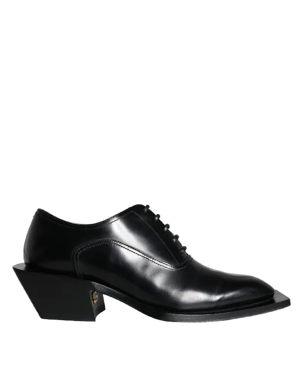 men’s office dress shoes-Dolce & Gabbana  Calfskin Leather Derby Dress Men Men's Shoes (Pre-Owned)