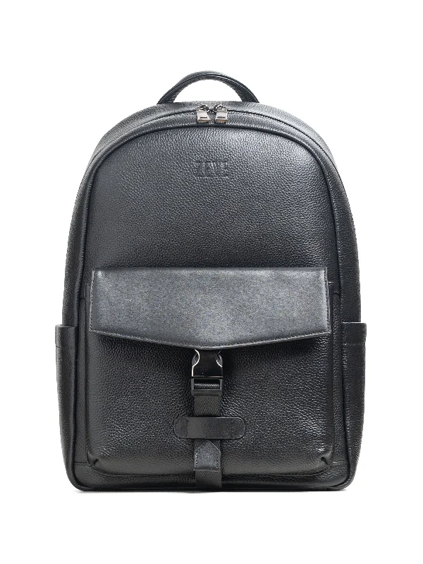 formal shoes for men with polished leather-Luciano Backpack - Black Grain Pebble Leather