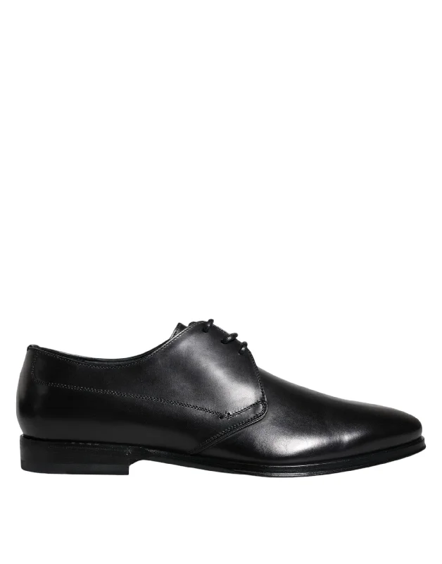 trendy dress shoes with lace-up design-Dolce & Gabbana  Leather Derby Formal Dress Men's Shoes