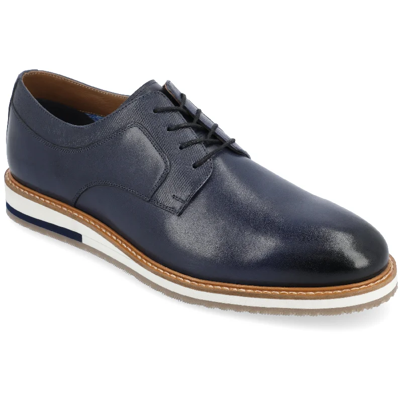 men’s shoes with smooth finish-Thomas & Vine Glover Wide Width Plain Toe Derby