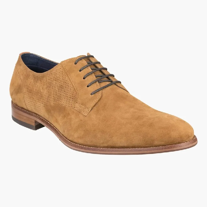 office formal shoes for men-Flex Perf Plain Toe Derby - Tan - Suede