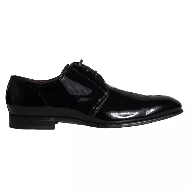 formal shoes for men with comfort-Dolce & Gabbana  Patent Leather Derby Men Dress Men's Shoes (Pre-Owned)