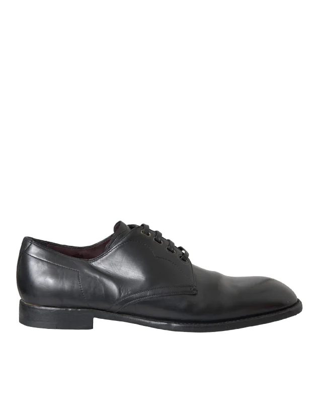 men’s brown dress shoes-Dolce & Gabbana  Leather Derby Formal Dress Men Men's Shoes (Pre-Owned)