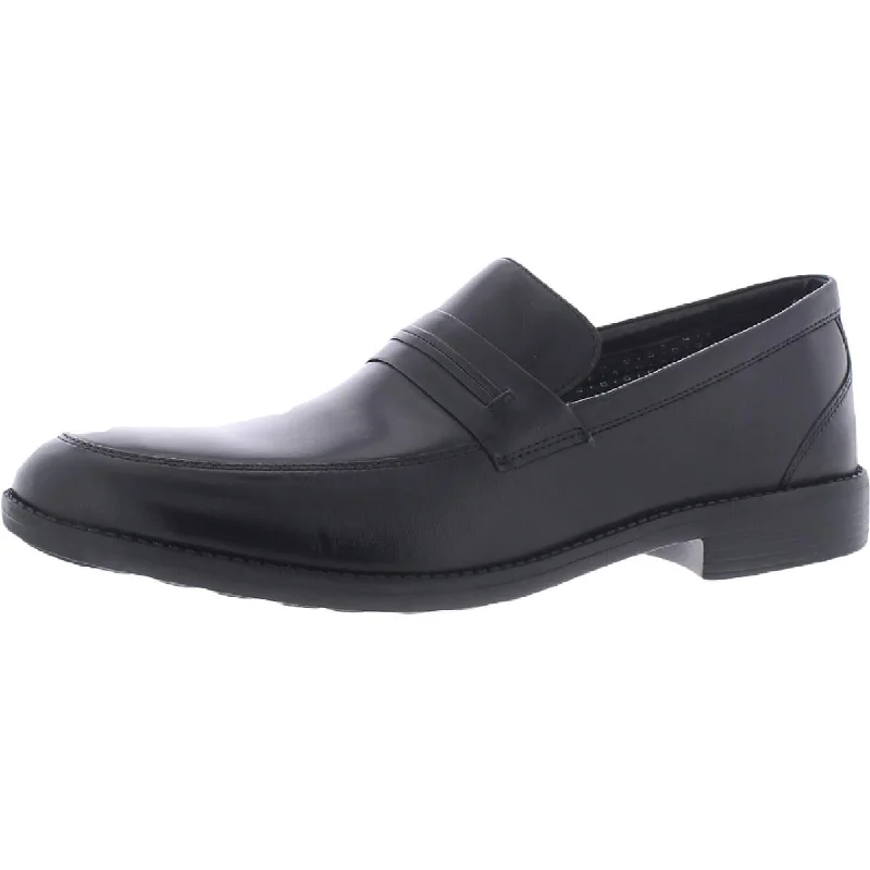 stylish business shoes for men-Birkett Way Mens Leather Slip On Penny Loafers