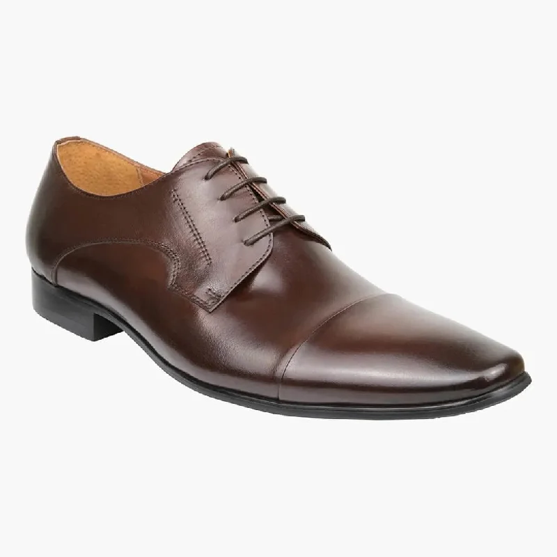 men’s dress shoes with lace-up closure-Copenhagen Cap Toe Derby - Black | Brown