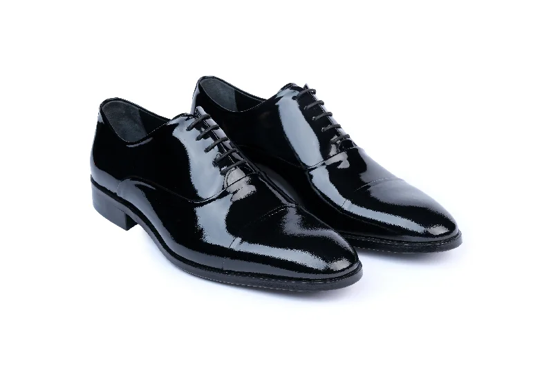 elegant men’s formal shoes-Coralli Patent Leather Oxford Dress Shoes