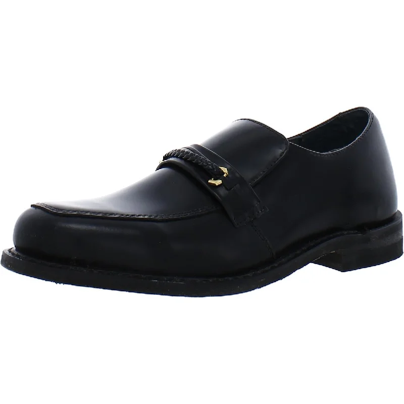 breathable dress shoes for men-Mens Leather Slip On Oxfords