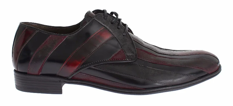 stylish office shoes for men-Dolce & Gabbana Elegant   Striped Leather Dress Men's Shoes