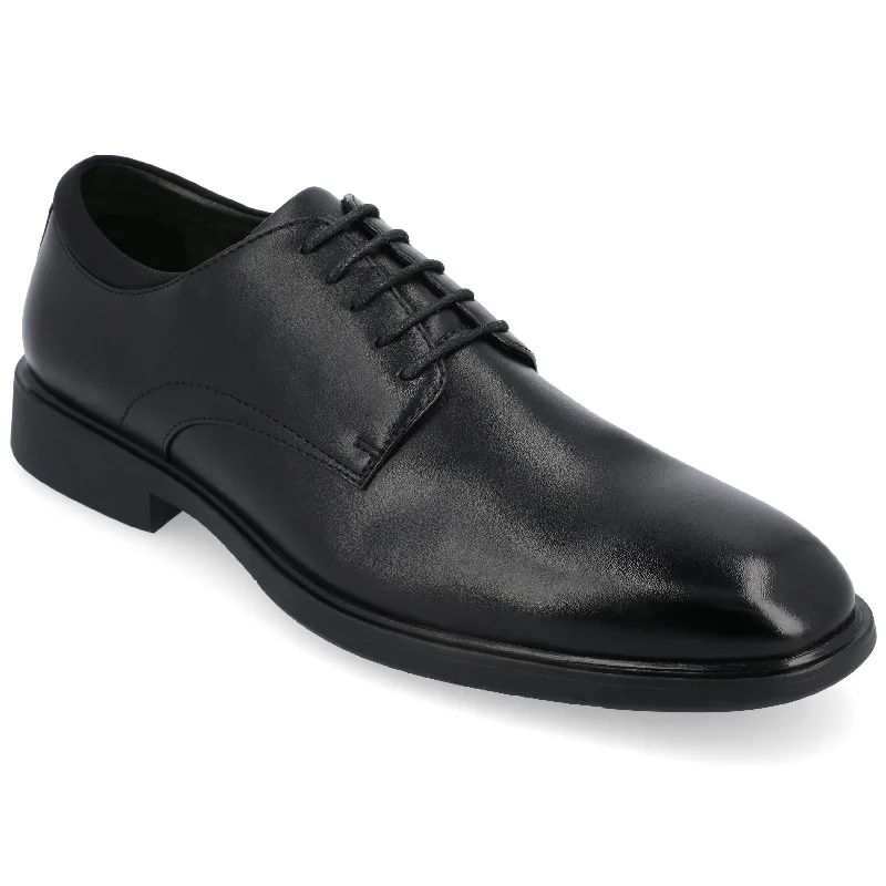 men’s formal shoes with leather sole-Vance Co. Kimball Wide Width Plain Toe Dress Shoe