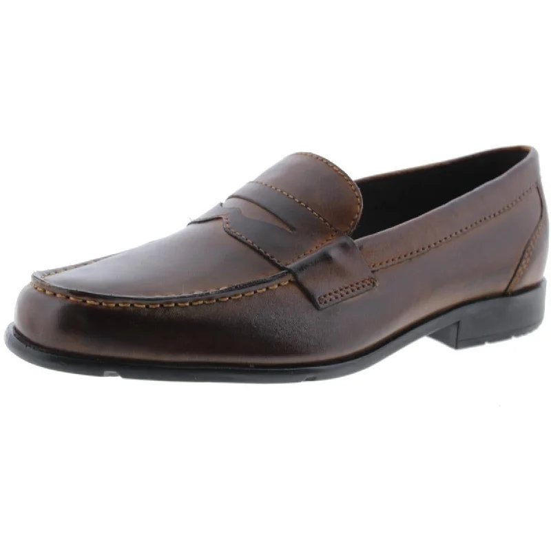 sleek formal shoes for men-Classic Mens Leather Slip On Penny Loafers