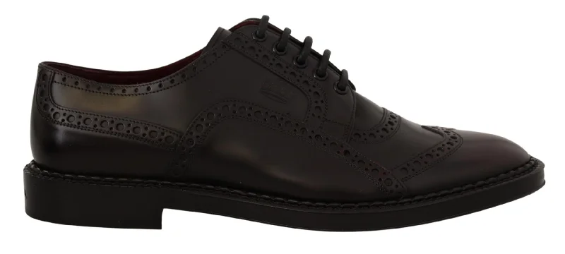 stylish dress shoes for men-Dolce & Gabbana Elegant  Leather Derby Formal Men's Shoes