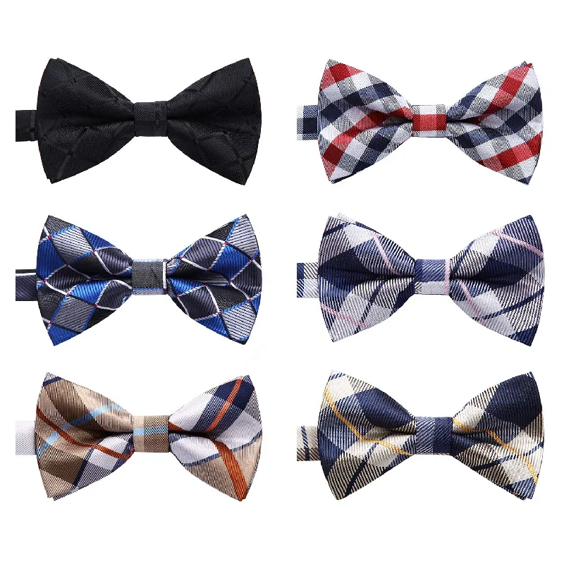 Best men's tie for a job interview-6PCS Mixed Design Pre-Tied Bow Ties - B6-01