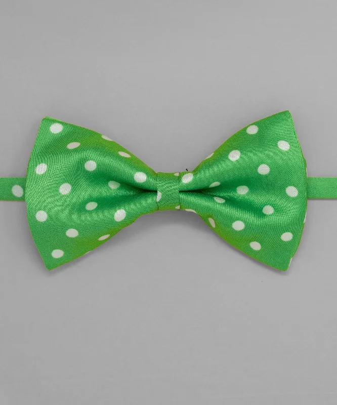 Luxury necktie for men-After 8  Green Polka Dot Bowtie