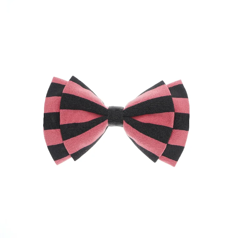 Men's high-quality designer tie-After 8 Pink Striped Bowtie