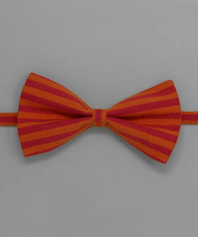 Men's tie with a chic modern pattern-After 8 Pink Striped Bowtie