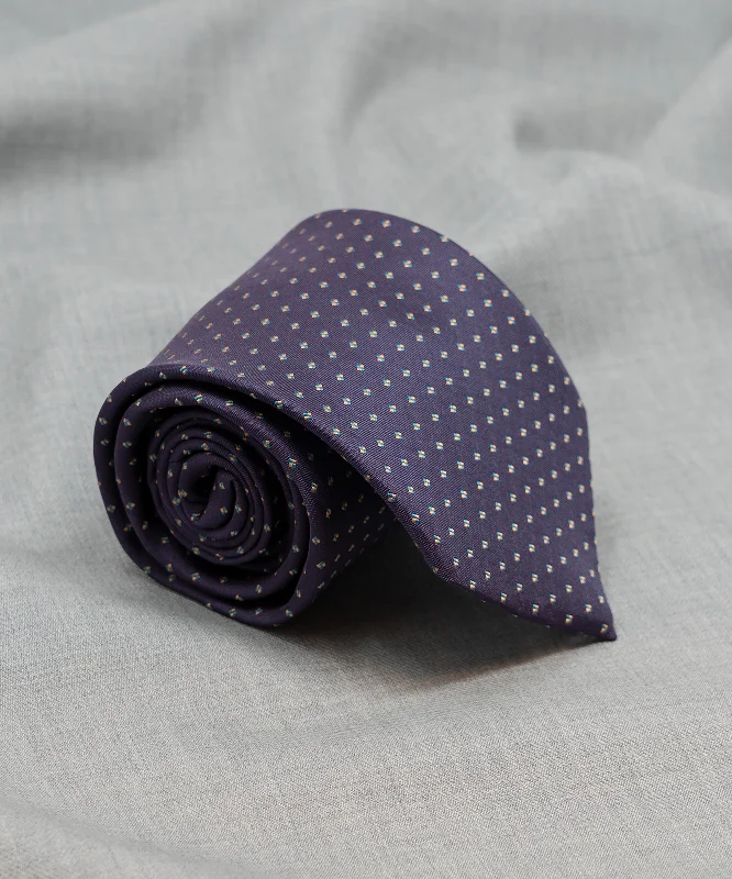 Men's striped necktie for business-After 8 Purple Polka Dot Necktie