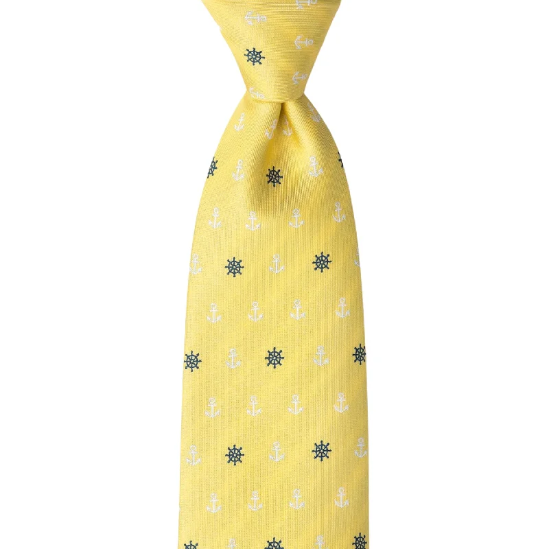 Men's silk tie with a refined texture-Anchors & Ships Wheels Skinny Tie