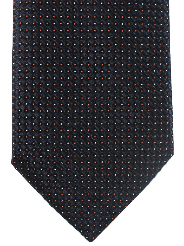 Men's tie for wedding parties-Armani Silk Tie Graphite Blue Micro Dots