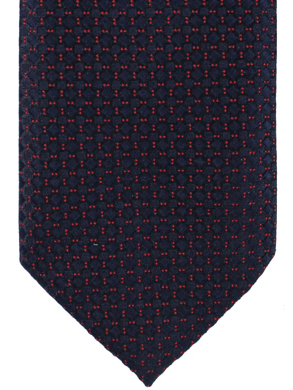 High-quality silk necktie for men-Armani Tie Navy Red Geometric