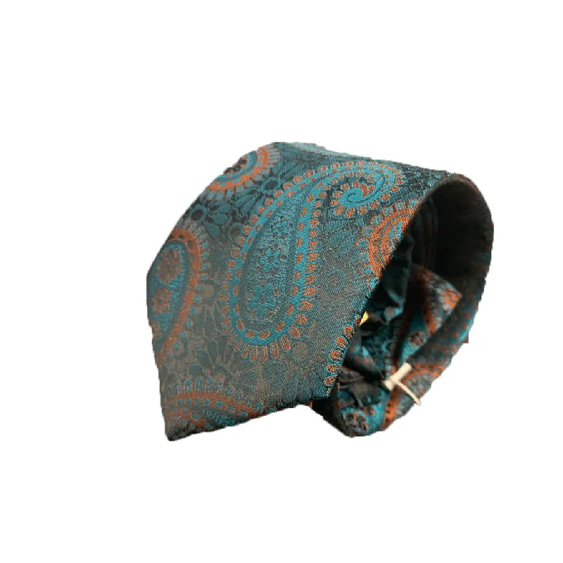 Orange/Teal Paisley