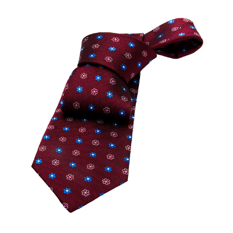 Men's tie for business casual-Berkshire Abstract Silk Tie, Burgundy / Blue