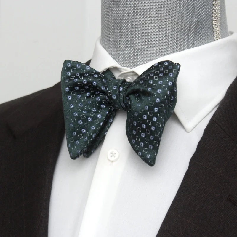 Men's tie for charity events-Forest Green Big Butterfly Silk Bow Tie