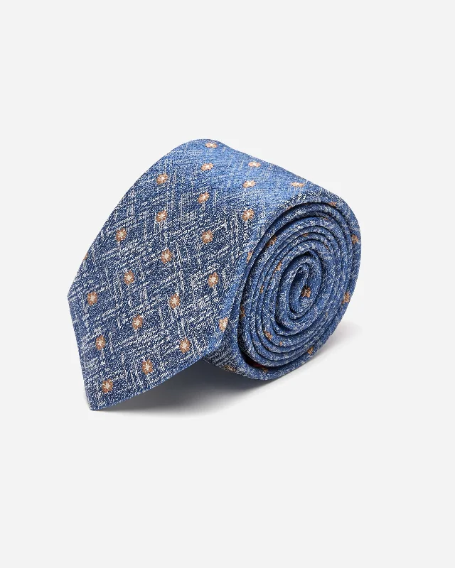 Affordable luxury men's tie-Blue Geometric Silk Tie