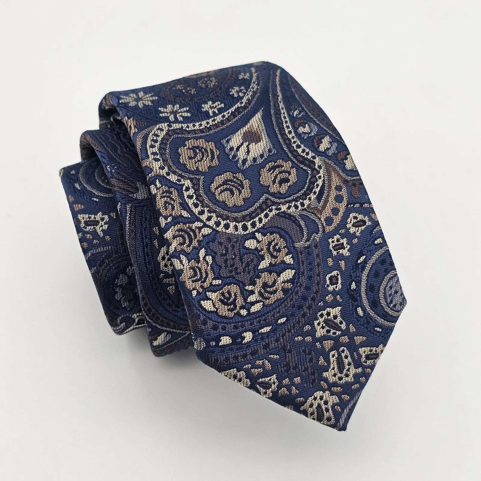 Men's modern necktie for business-Blue Paisley Tie